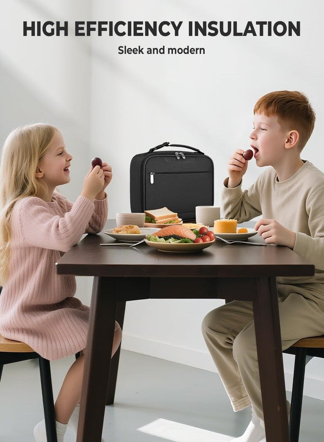 Tuwubi Kids Lunch Bag Insulated Lunch Box for Kids Small Lunch Bag for Boys/Girls Durable Lunchbox for School,Black 10-Can(5L) - Image 2